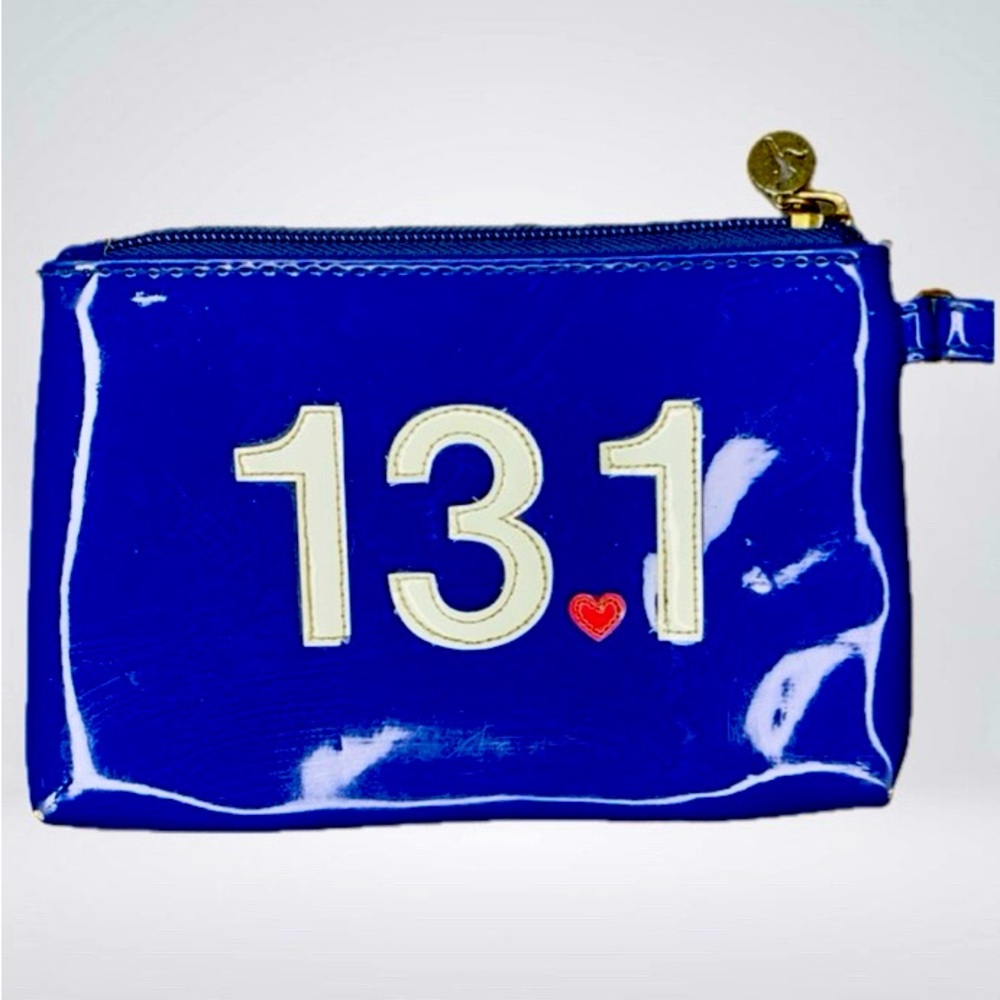 Gone for a Run 13.1 Half Marathon Runner Blue Vinyl Wristlet